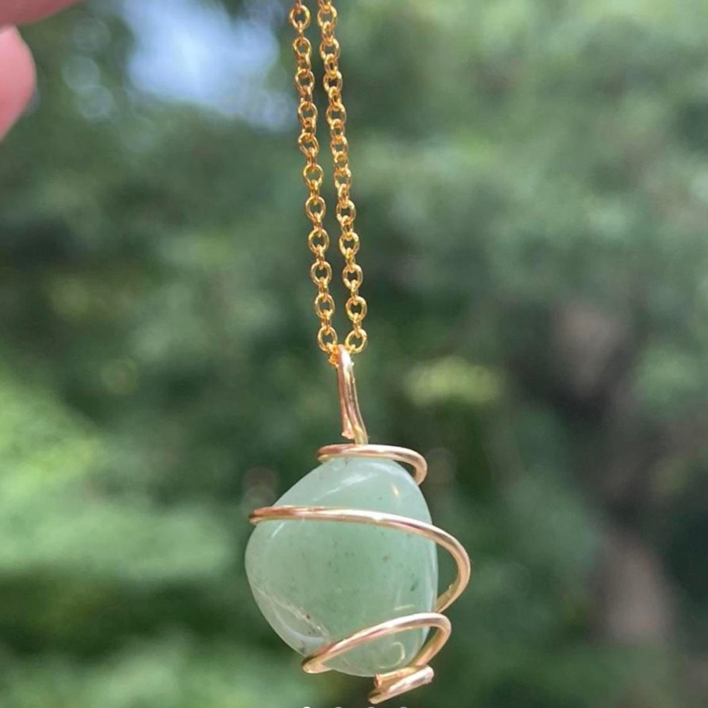 Small adventurine crystal necklace